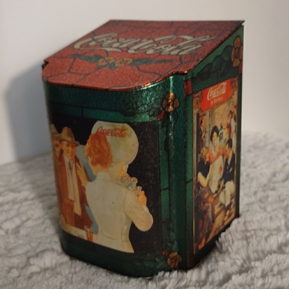 Vtg. 1995 Coca-Cola Slope Lid Tin